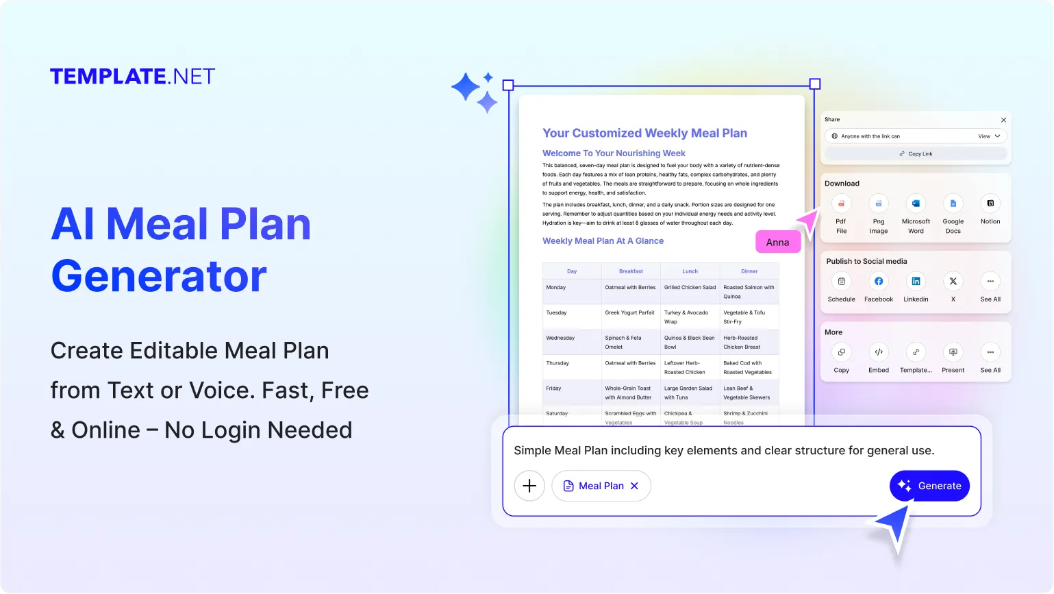 Free AI Meal Plan Generator Online, Smart Weekly & Diet Planner [ No Signup ]